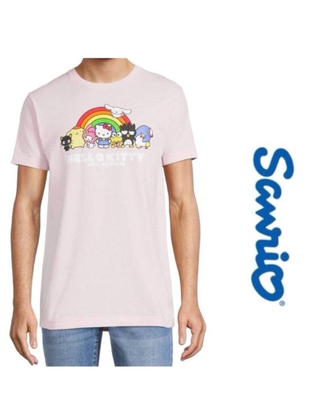 Sanrio | Hello Kitty & Friends Rainbow Short Sleeve Shirt | Size Medium (38/40)